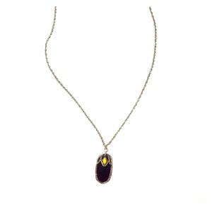 Purple and gold Kendra Scott long chain necklace.
